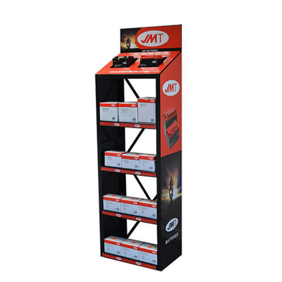 4 Reihen-Autobatterie-Präsentationsständer-Metalllithium-batterie-Gestell-Anzeige für Einzelhandelsgeschäft