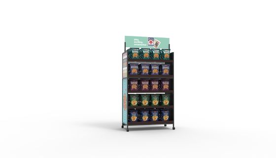 Blechförmiges Snack-Metall-Display-Rack für Supermärkte Lebensmittelverpackungen