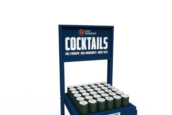 Kiefernholz 5 Schichten Cocktail-Display-Stand mit Rädern für Weinladen
