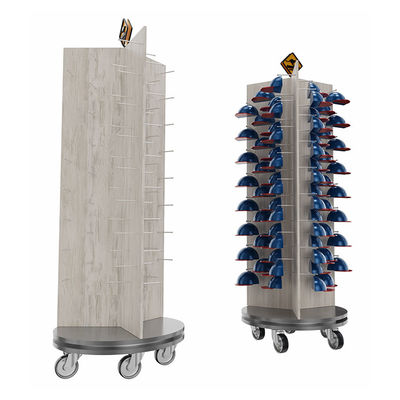 Qualität  Three Sided Rotating Display Stand Cap Display Stand With Customized Logo Fabrik