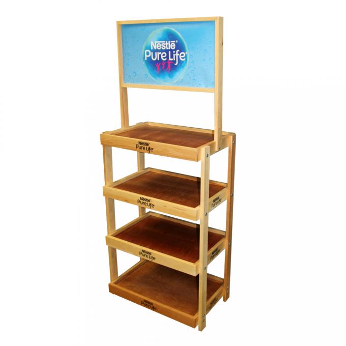 Supermarkt Holz-Display-Rack für Gesichtsreiniger und Hautpflegeprodukt 2