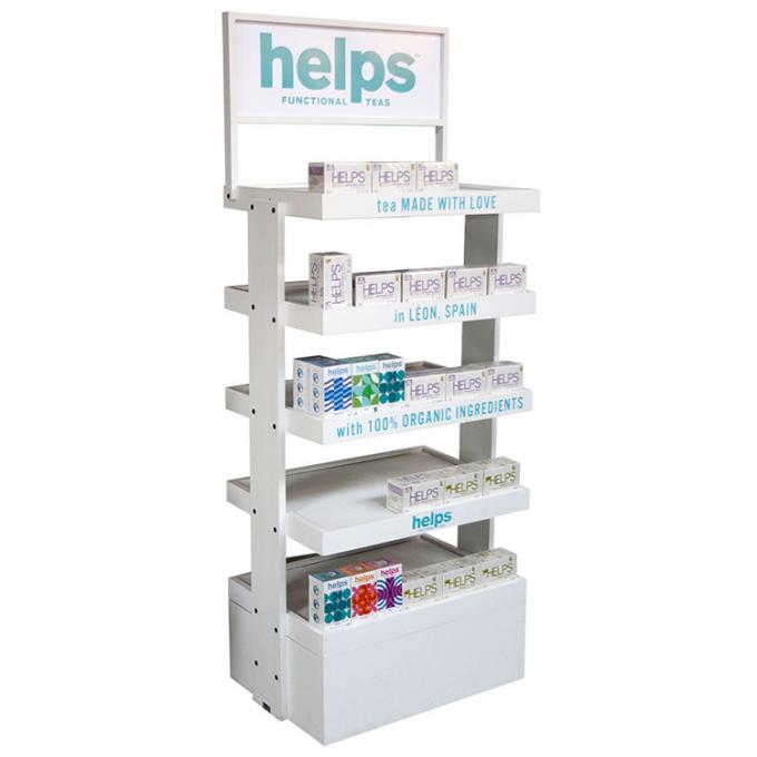 Supermarkt Holz-Display-Rack für Gesichtsreiniger und Hautpflegeprodukt 6