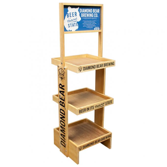 Supermarkt Holz-Display-Rack für Gesichtsreiniger und Hautpflegeprodukt 7
