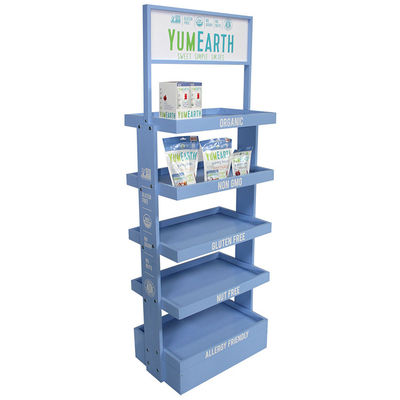 4 Schicht Holz Getränke Boden Display Stand für Einzelhandel oder Lebensmittelgeschäft