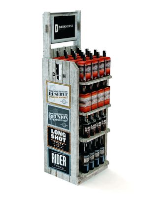 Antike Alkohol-Produkte Ausstellungsstand-Weinlese-Wodka-Präsentationsständer für exklusives Geschäft