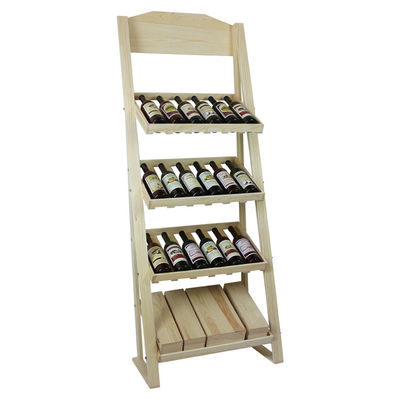 Flaschen-Kapazität des Kiefernholz-Wein-Speicher-Ausstellungsstand-Anzeigen-Regal-Wein-Präsentationsständer-Naturholz-24