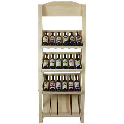 Flaschen-Kapazität des Kiefernholz-Wein-Speicher-Ausstellungsstand-Anzeigen-Regal-Wein-Präsentationsständer-Naturholz-24