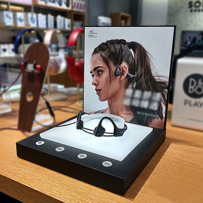 Kundengebundenes kosmetische Ausstellungsstand-Tischplatten-herrliches Telefon-Kopfhörer-Halter-Acryl