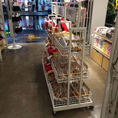Kundengebundenes Geschenk-Ausstellungsstand-Draht-Mesh Display Rack For Grocery-Doppeltes versah mit Seiten