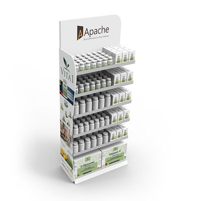Drogen-Apotheken-Ausstellungsstand-Holz-Medizin-Präsentationsständer mit kundenspezifischem Logo