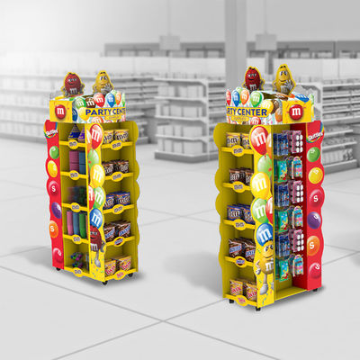 Kundengebundener Verkaufsstellen-Anzeigen-Süßigkeits-Präsentationsständer mit justierbaren Behältern