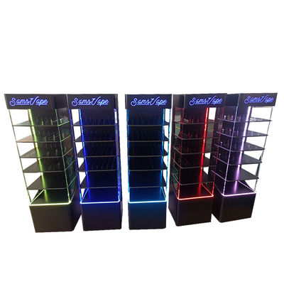 Auf dem Boden befestigtes Acryl-Display-Rack mit LED-Display-Stand für elektronische Produkte